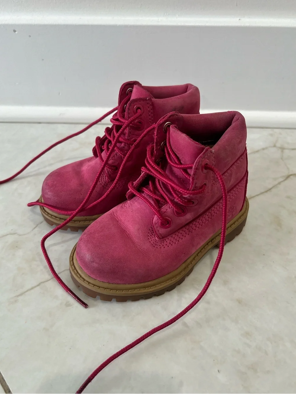 Timberland Hot Pink Nubuck Waterproof Boots Size 6 US